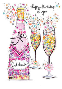 Daisy Patch Wine Card Birthday Card