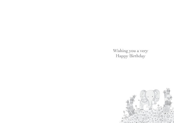Daisy Patch Elephant Card Birthday Card