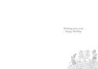 Daisy Patch Elephant Card Birthday Card