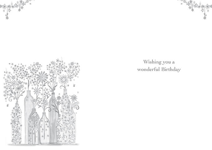 Daisy Patch Bottles Birthday Card