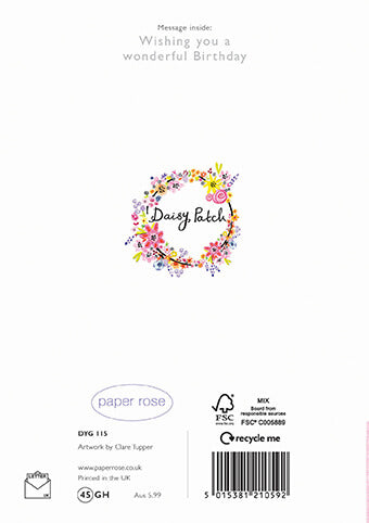 Daisy Patch Bottles Birthday Card