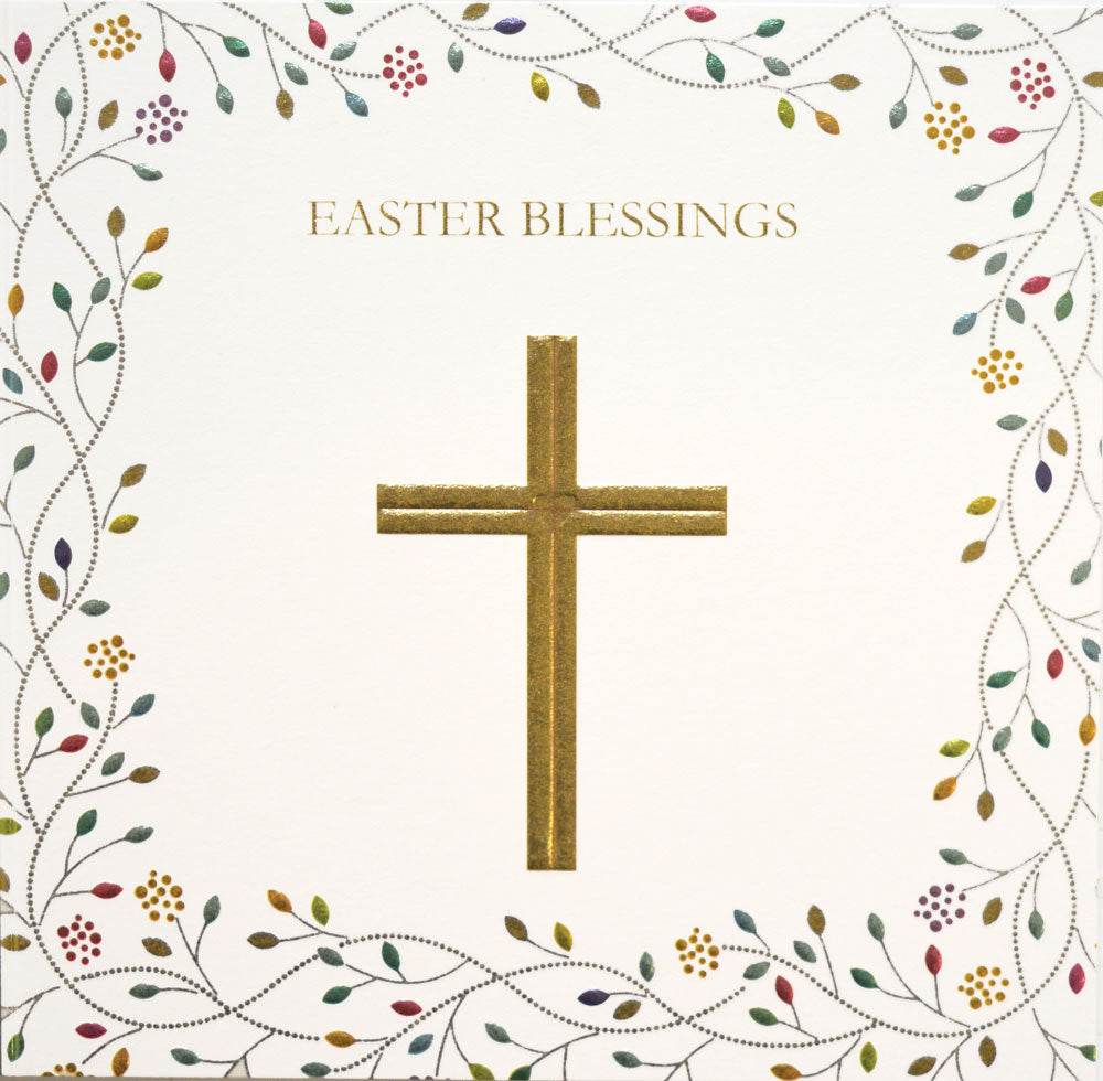 Christian Cross Easter Blessings Card - House of Cards