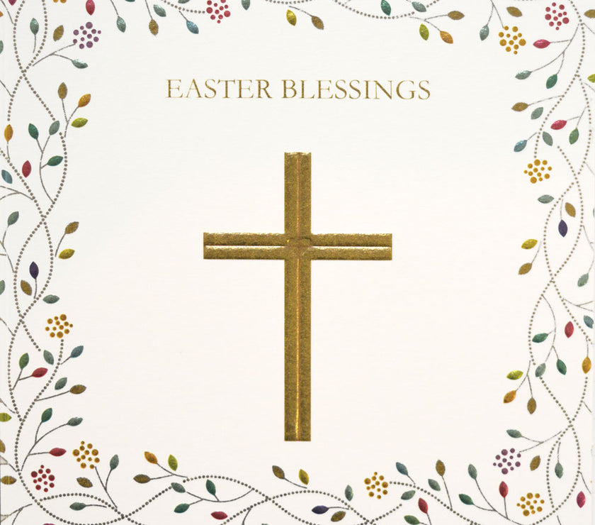 Christian Cross Easter Blessings Card