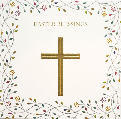Christian Cross Easter Blessings Card