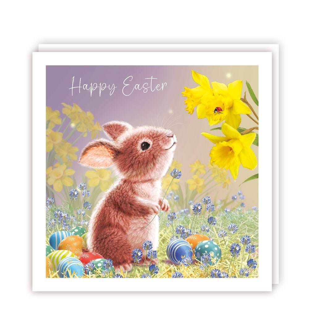 Baby Bunny and Daffodil Easter Card - House of Cards