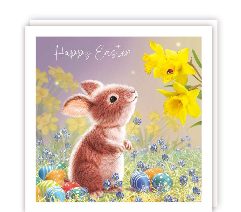 Baby Bunny and Daffodil Easter Card - House of Cards