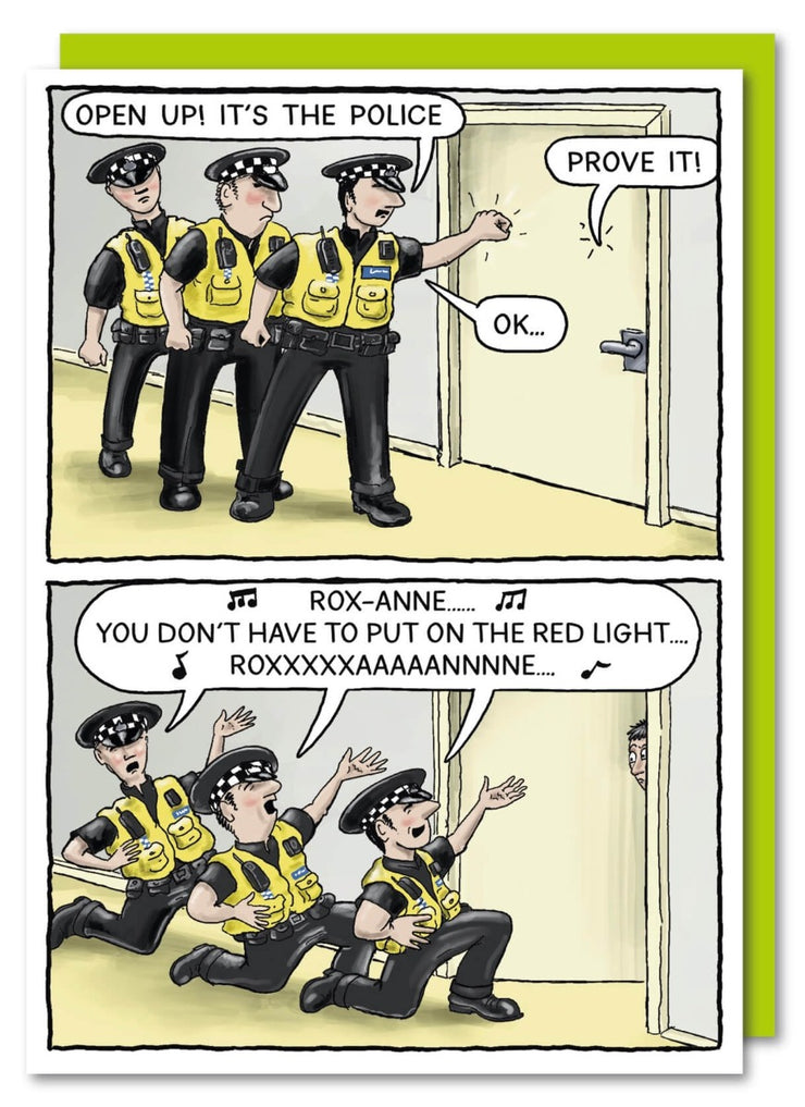 Police Roxanne Birthday Card