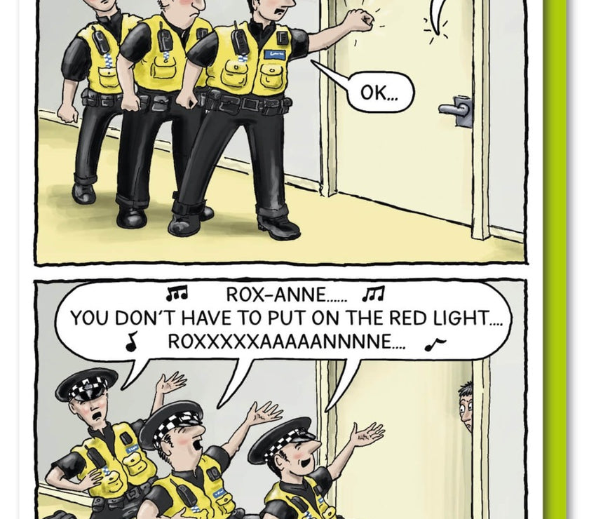 Police Roxanne Birthday Card