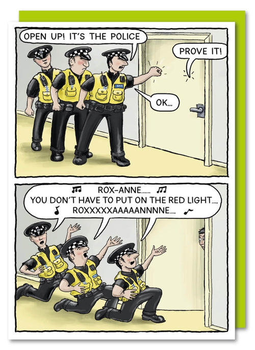 Police Roxanne Birthday Card