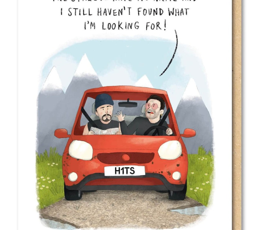 U2 Sat Nav Birthday Card
