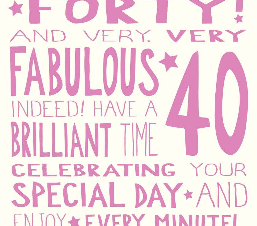 Ella Bella Rose 40th Birthday Card