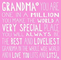 Ella Bella Rose Grandma Birthday Card