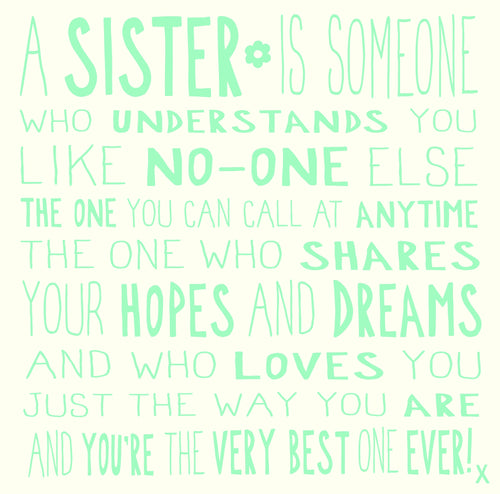Ella Bella Rose Sister Birthday Card
