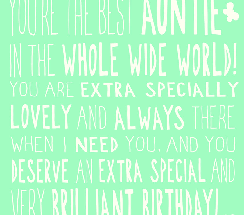 Ella Bella Rose Auntie Birthday Card