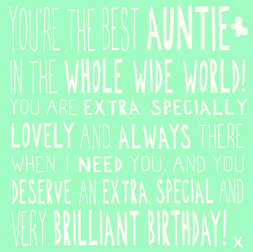 Ella Bella Rose Auntie Birthday Card