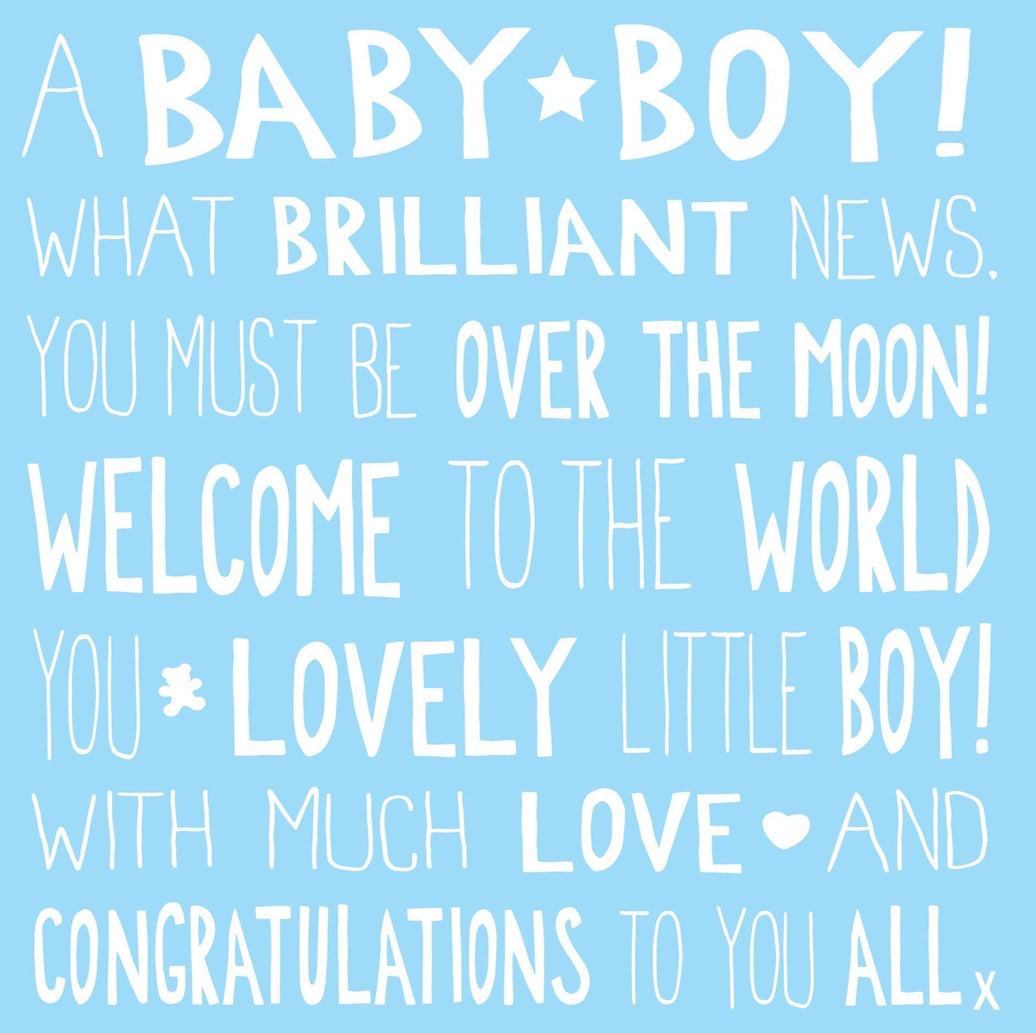 Ella Bella Rose New Baby Boy Card - House of Cards