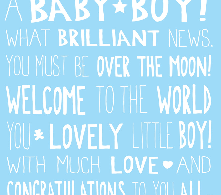 Ella Bella Rose New Baby Boy Card