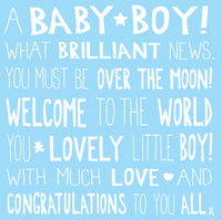 Ella Bella Rose New Baby Boy Card