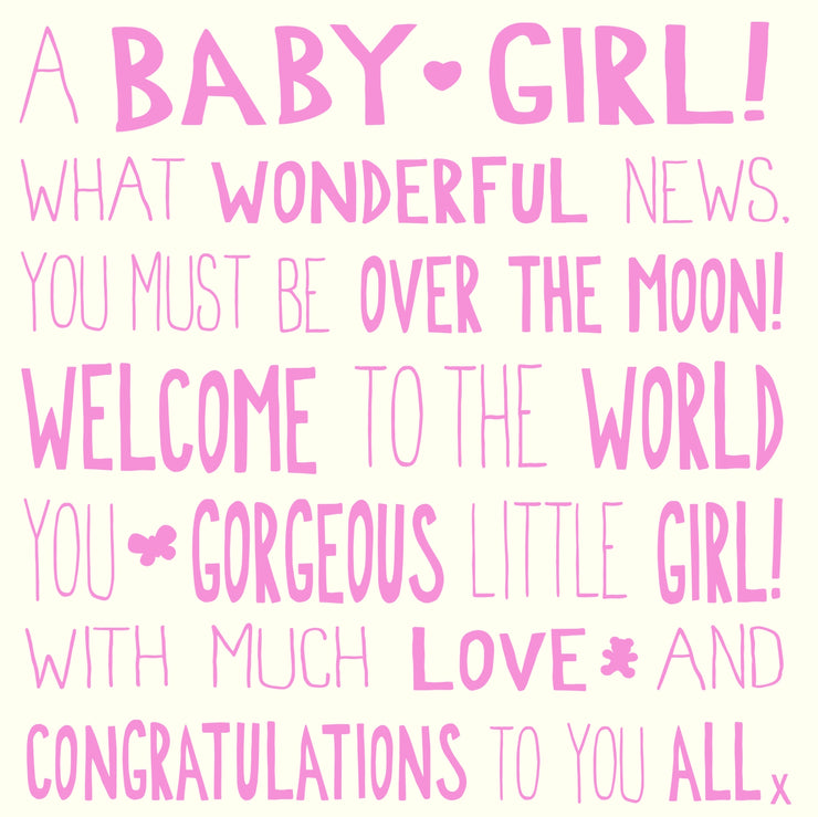 Ella Bella Rose New Baby Girl Card