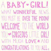 Ella Bella Rose New Baby Girl Card