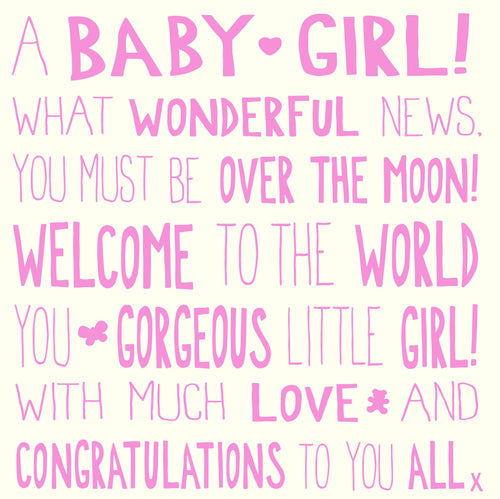 Ella Bella Rose New Baby Girl Card