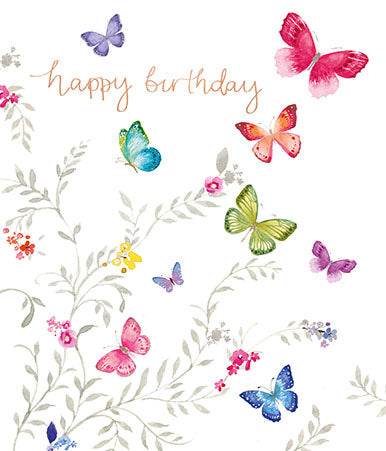 Butterflies Happy Birthday Card - House of Cards
