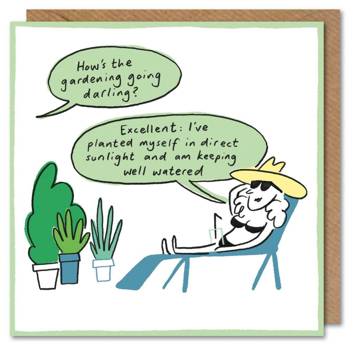 Green Watered Birthday Card - House of Cards