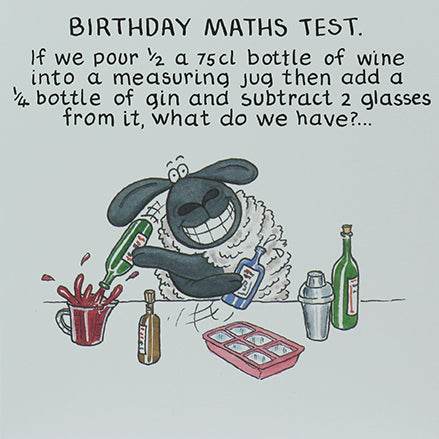 Maths Test Birthday Card - House of Cards