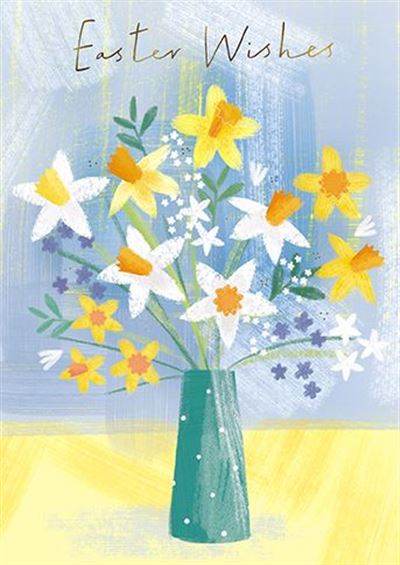 Easter Wishes Daffodil Easter Card - House of Cards