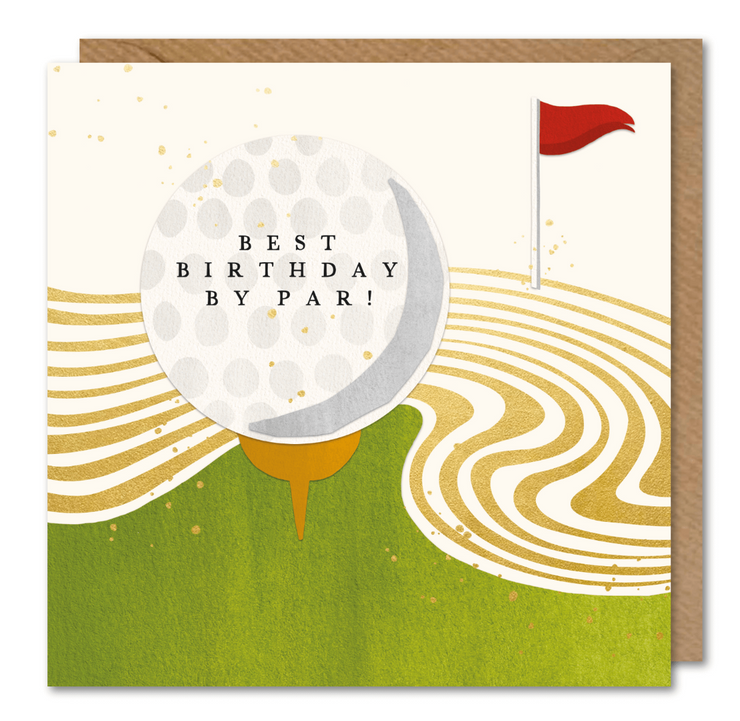 Golf Gold Foil Birthday Card