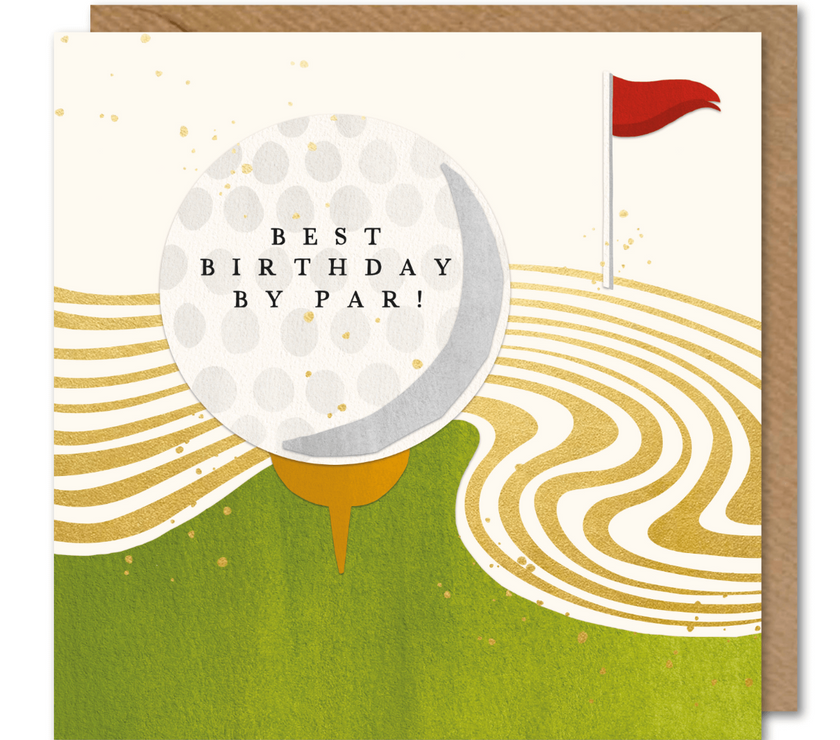 Golf Gold Foil Birthday Card