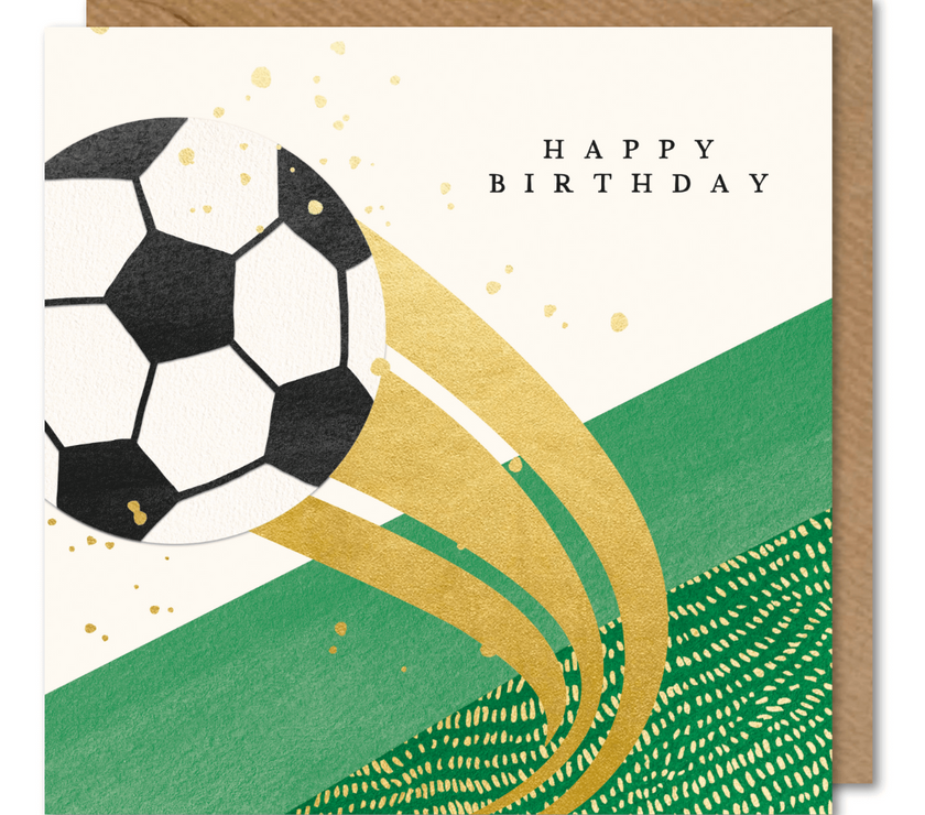 Football Gold Foil Birthday Card