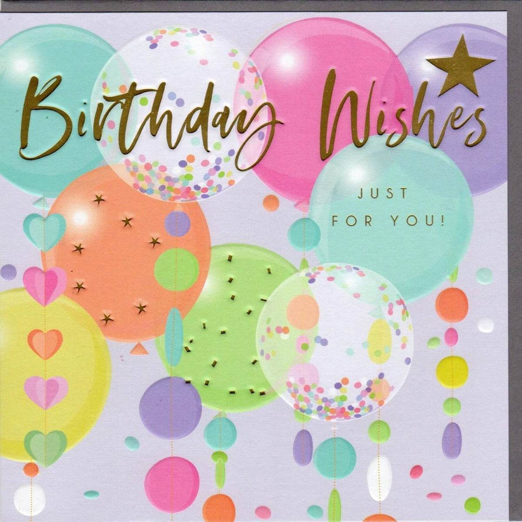 Confetti Balloons Birthday Card - House of Cards