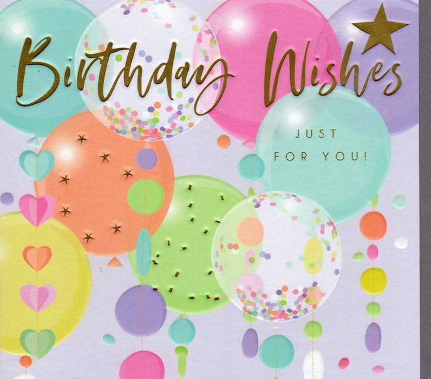 Confetti Balloons Birthday Card