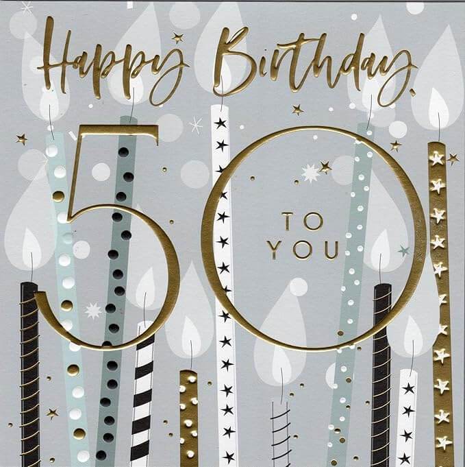 50th Fifty Candles Birthday Card - House of Cards