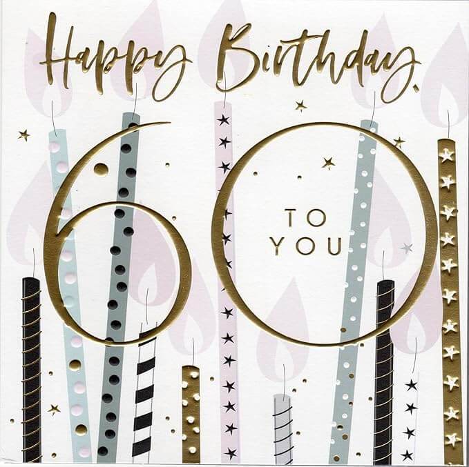 60th Sixty Candles Birthday Card - House of Cards