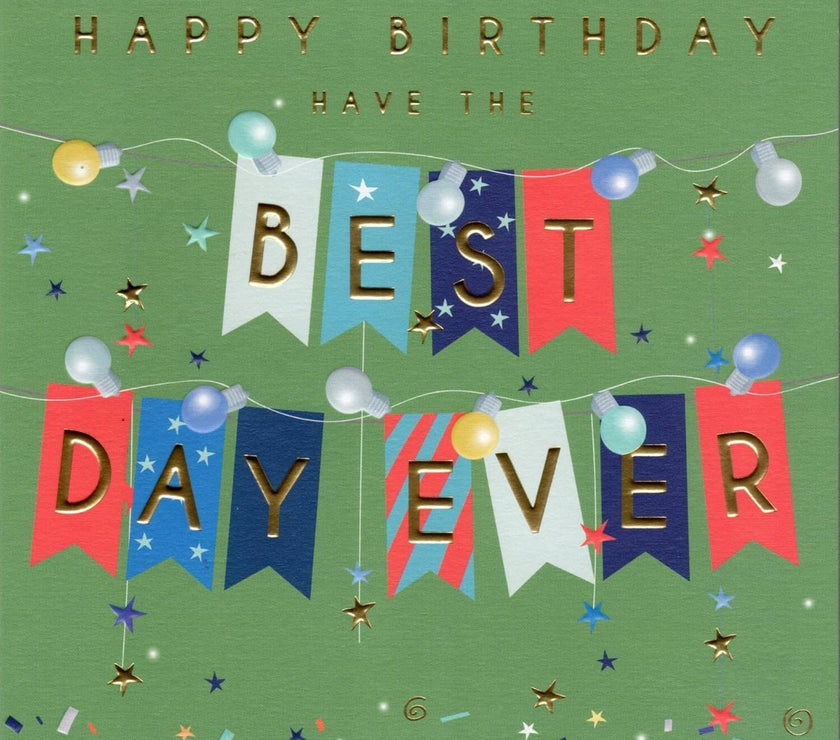Best Day Ever Bunting Birthday Card