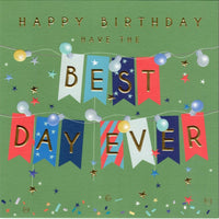 Best Day Ever Bunting Birthday Card