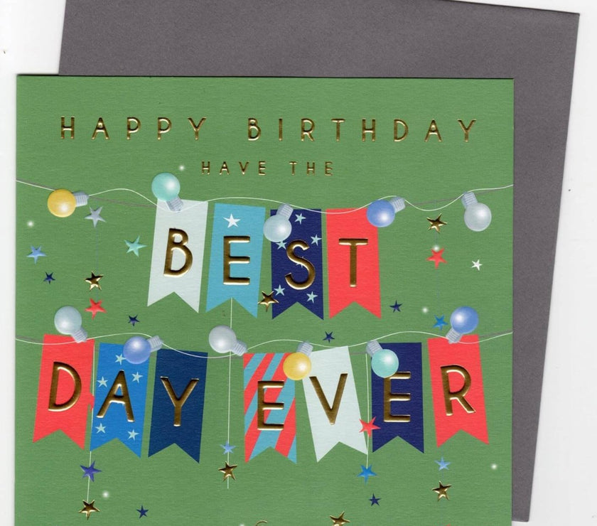 Best Day Ever Bunting Birthday Card