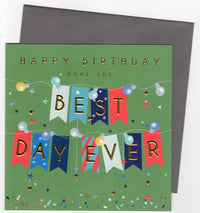 Best Day Ever Bunting Birthday Card
