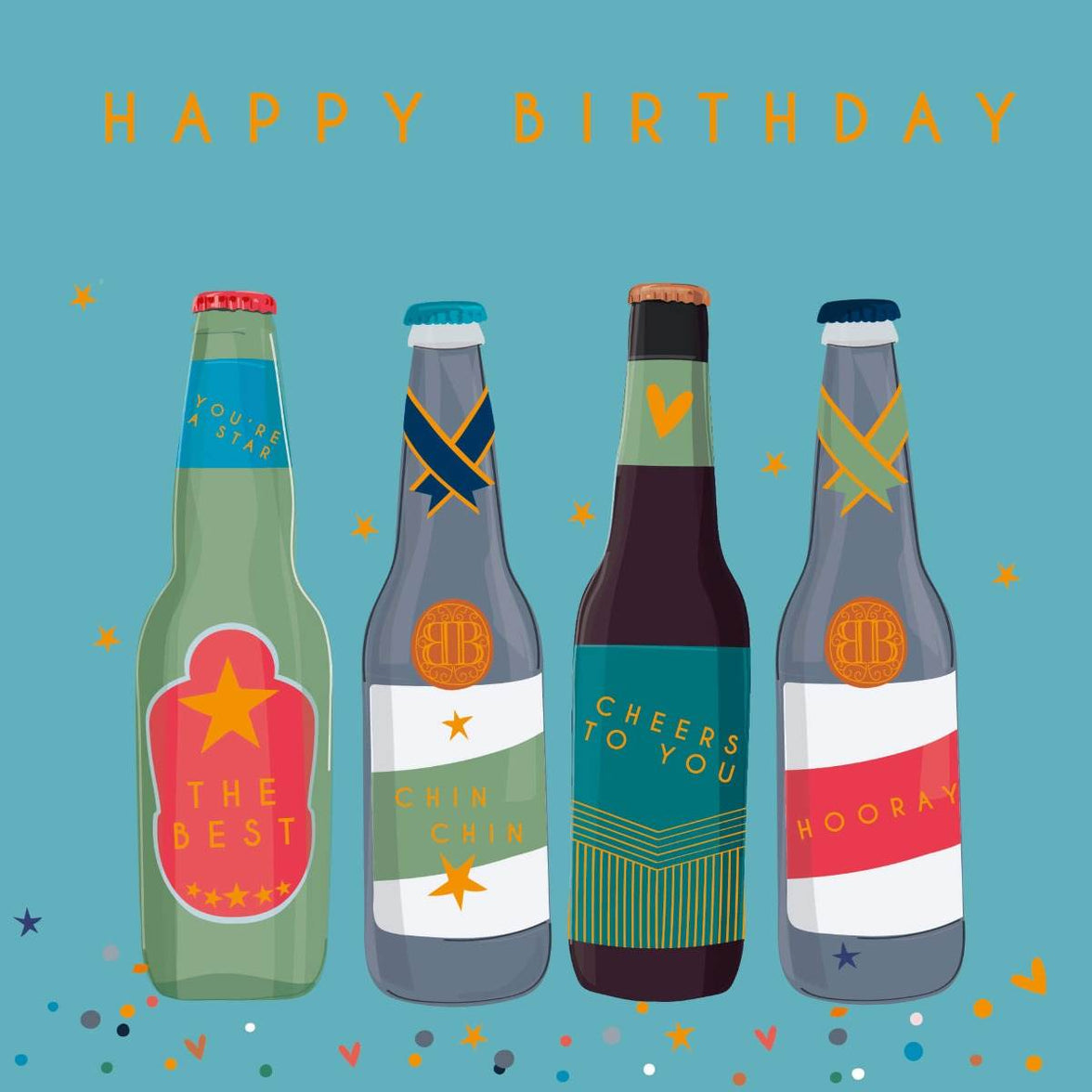 Bottles Beer Birthday Card - House of Cards