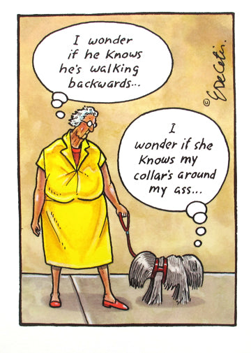 Walking Backwards Birthday Card