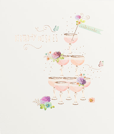 Champagne Wishes Birthday Card