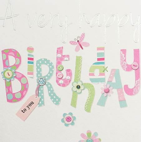 Colourful Letters Happy Birthday Card - House of Cards