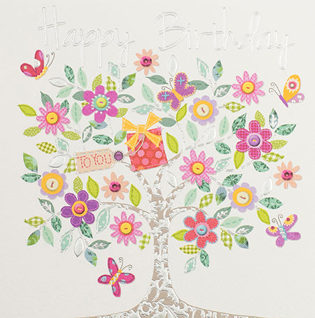 Colourful Tree Happy Birthday Card