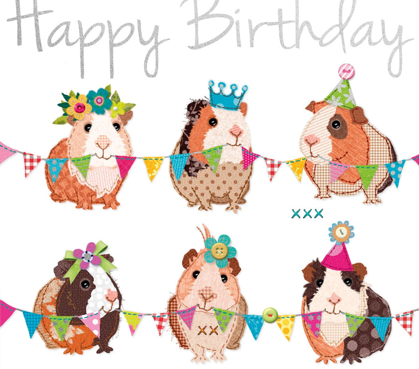 Guinea Pig Party Happy Birthday Card