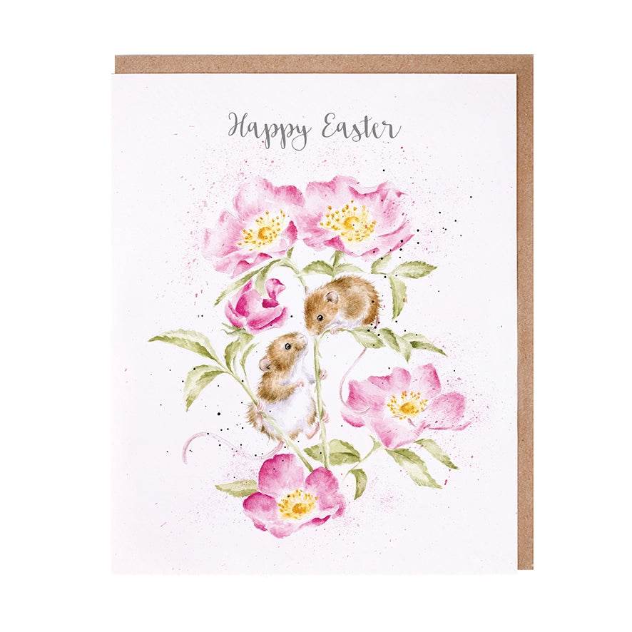 Field Mice Happy Easter Card - House of Cards