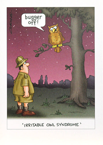 Irritable Owl Syndrome Birthday Card