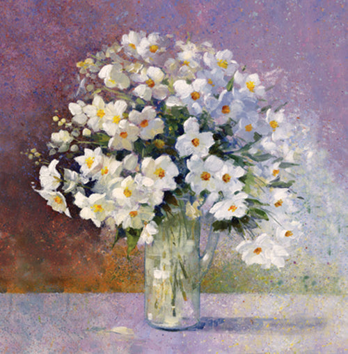 White Flower Jug Easter Cards