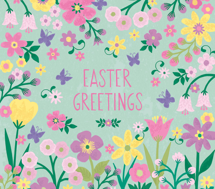 Floral Easter Greetings Cards